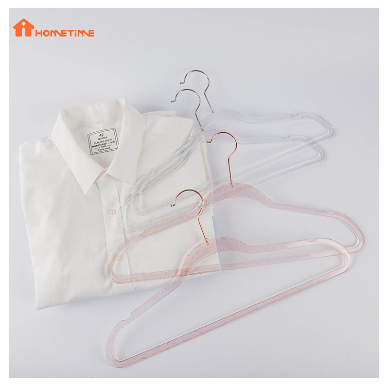 China Hot Sale Space Saving China Thin Hanger Pink Clear Plastic