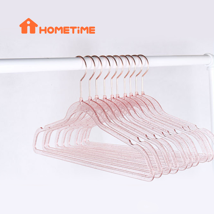 Plastic Clear Glitter Thick Clothes Hanger Heavy Duty Space Saving